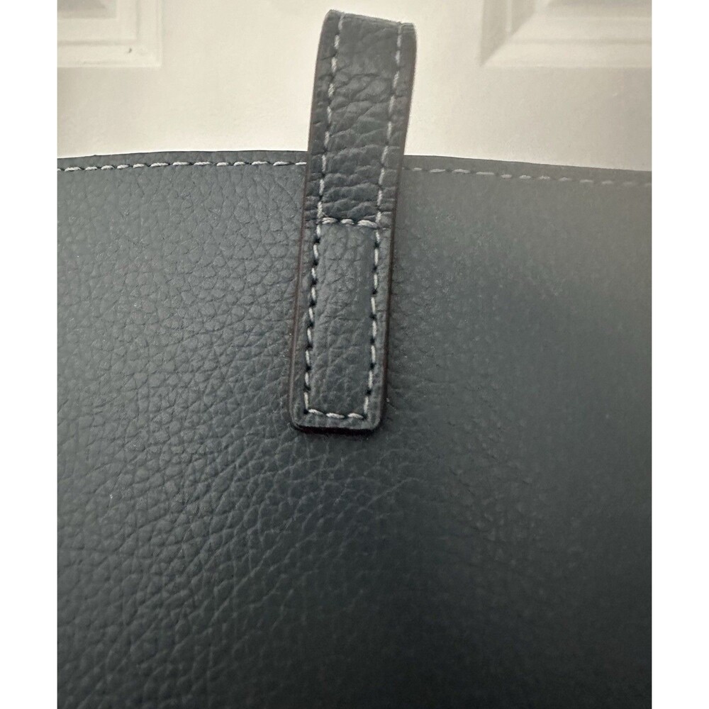 COACH Market Tote Bag Denim Blue W/ Tan Leather Int w/ Silver Hardware #58849 - Picture 10 of 14
